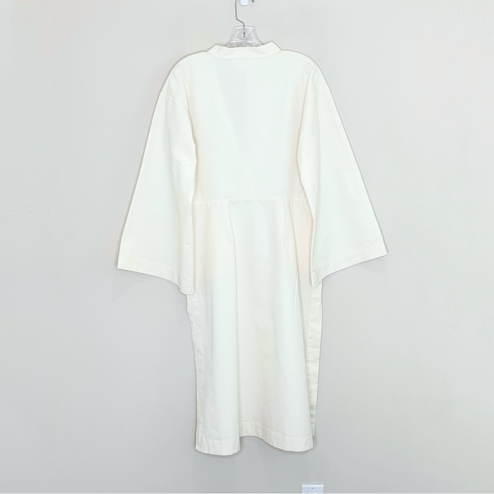 Bondi Born Estel Midi Dress (Sz M) Organic Cotton & Silk Kimono Sleeve Coconut - Picture 10 of 16